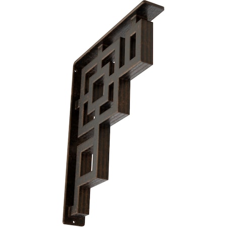 Eris Wrought Iron Bracket, (Triple Center Brace), Antiqued Bronze 2W X 12D X 15H